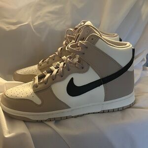 Nike Beige and White High-Top Sneakers Size 12